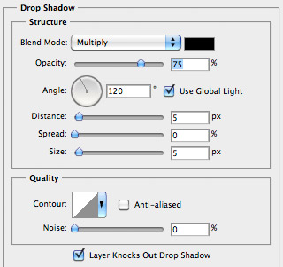 Photoshop Blending options drop shadow